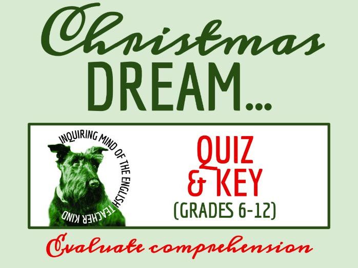"A Christmas Dream" by Louisa May Alcott Quiz and Answer Key | Winter Holiday Reading Comprehension