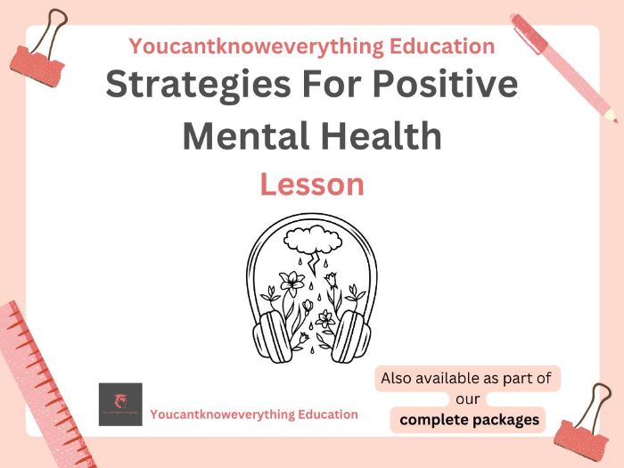 Strategies for positive mental health PSHE
