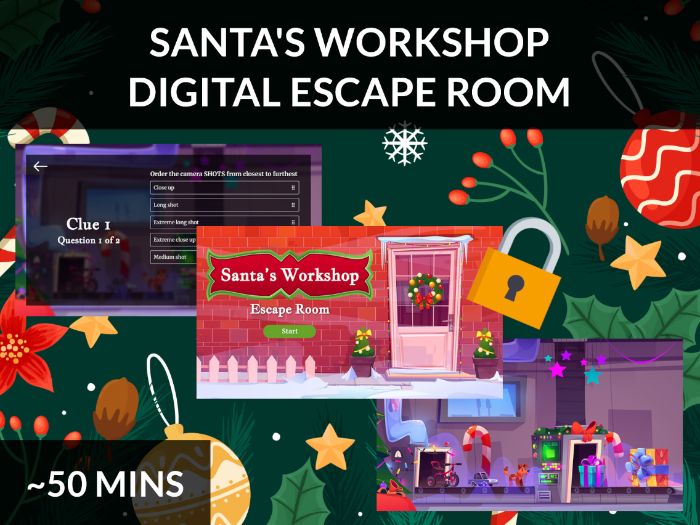 Santa's Workshop Christmas Escape Room | Cinematic Film Techniques