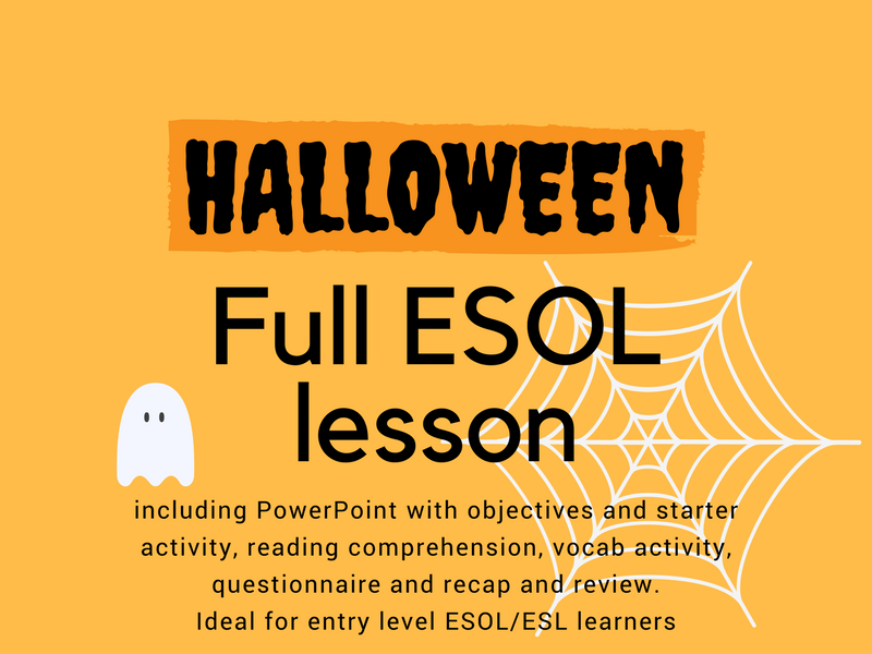 Halloween Lesson for ESOL/ESL/EAL/EFL Learners