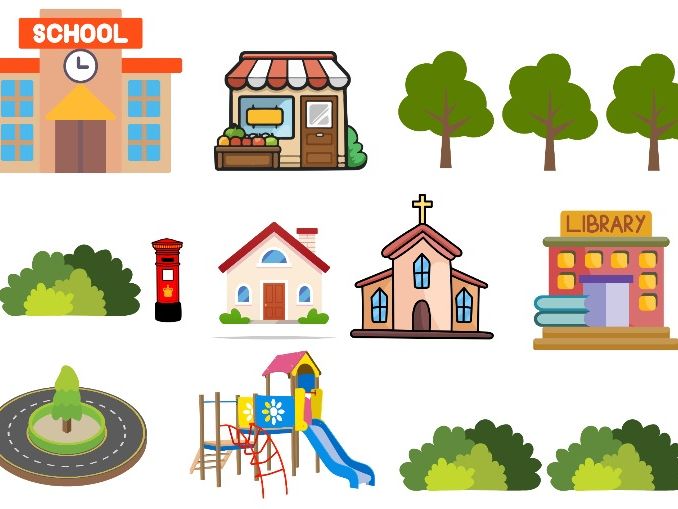 Local Area Map Cut and Stick Journey to School