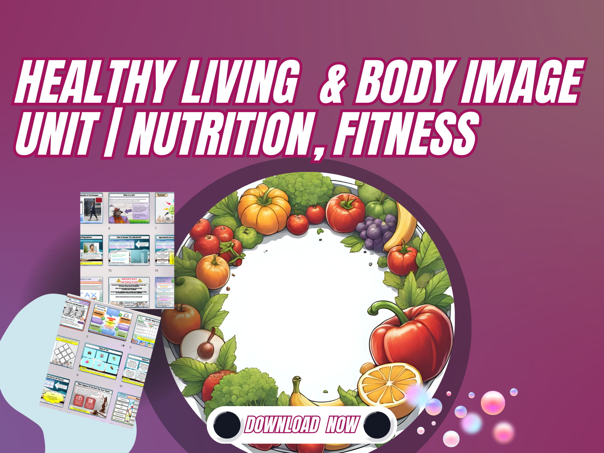 Healthy living and body image PSHE lessons KS3