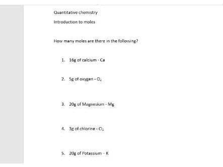 GCSE Chemistry - Introduction to Moles