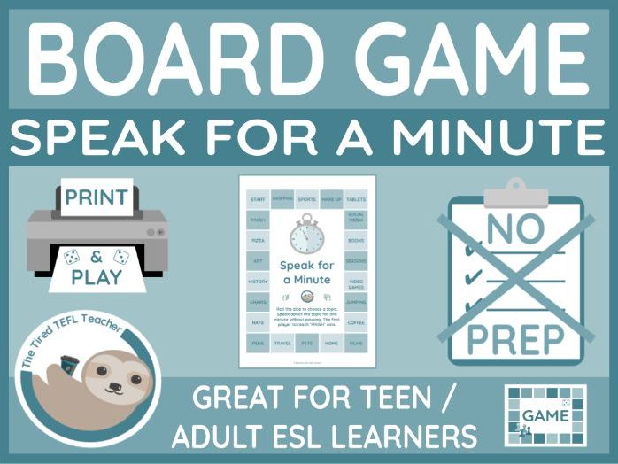 ESL Speak for a Minute Board Game