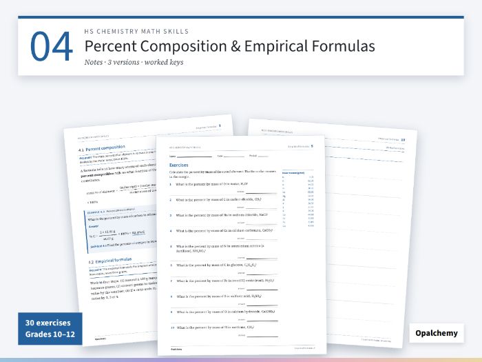 Percent Composition & Empirical Formulas