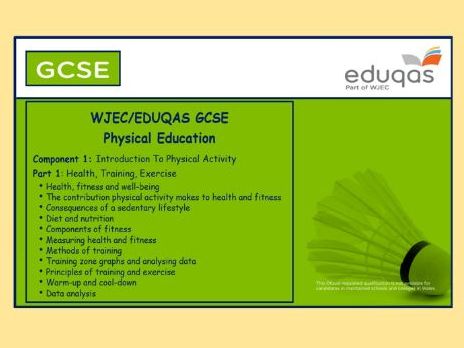 Eduqas - GCSE Physical Education - Heath Training & Exercise  - PowerPoint (Part 1)