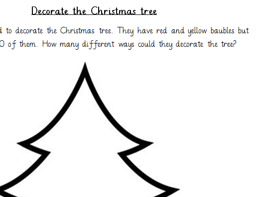 Christmas Maths, problem solving - linked to number bonds