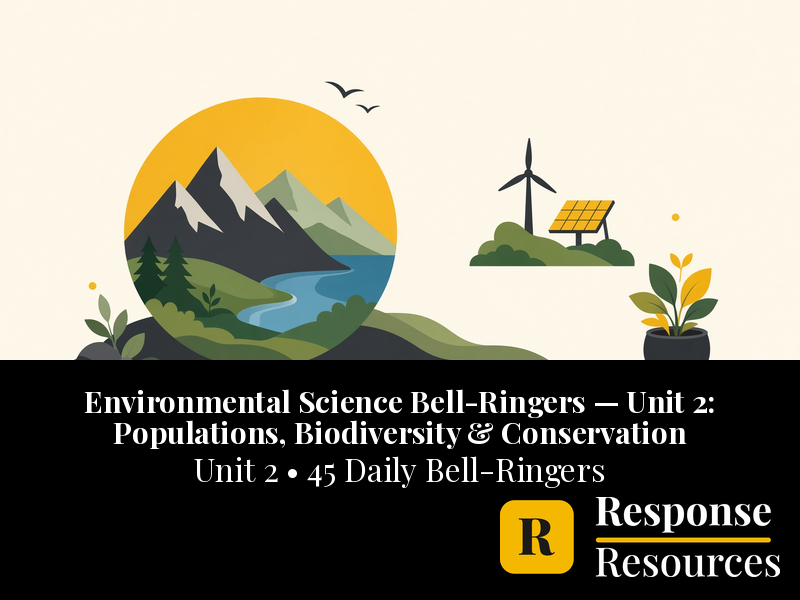 Environmental Science Bell Ringers Unit 2 - 45 Daily Warm-Ups (Grades 9-12)