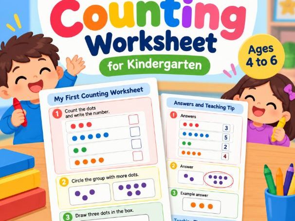 My First Counting Worksheet for Kindergarten
