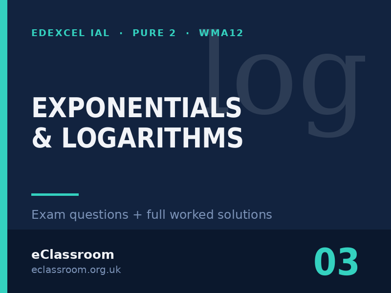 IAL Pure 2 Exponentials & Logarithms exam questions
