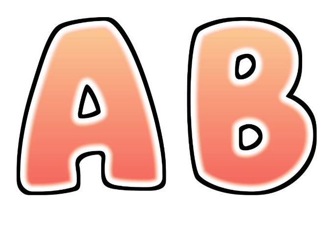 Peach Gradient Glow Bubble Letters | Bulletin Board Letters | Classroom Display Pack