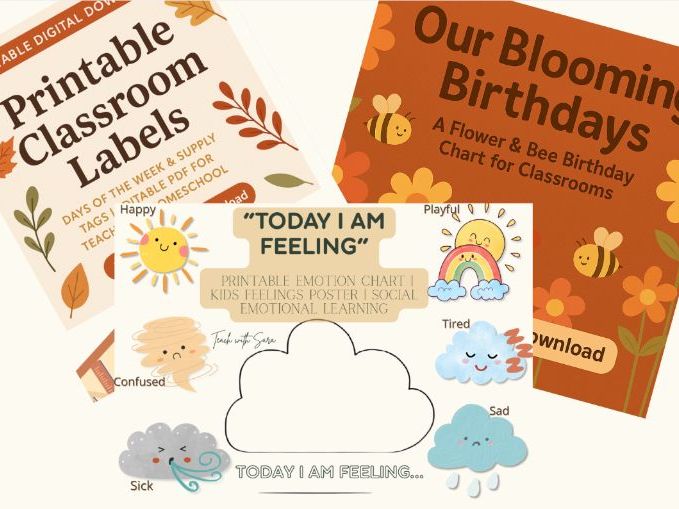 Autumn Classroom Essentials Bundle – Emotions, Birthdays & Labels