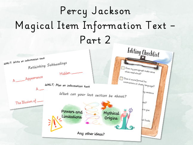 Y5/6 Percy Jackson Information Text (Part 2)