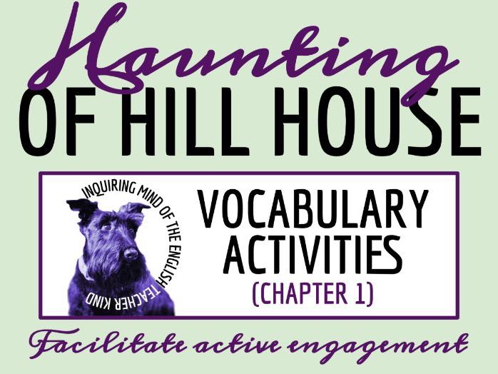 The Haunting of Hill House Chapter 1 Vocabulary Worksheet, Crossword Puzzle, and Word Search