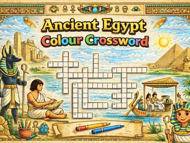 Ancient Egypt colour-in crossword with answers