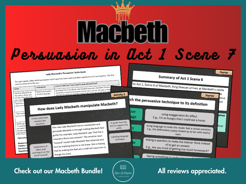 Analysis of Lady Macbeth's Persuasive Techniques in Act 1 Scene 7 of Macbeth