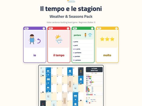 Italian Weather & Seasons Sentence-Building Game