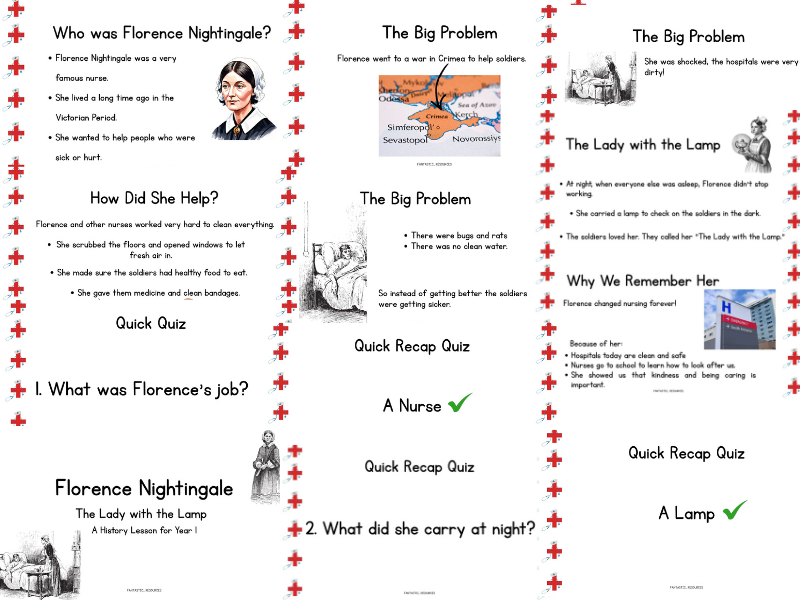 Florence Nightingale – The Lady with the Lamp Year 1 History lesson  & worksheets