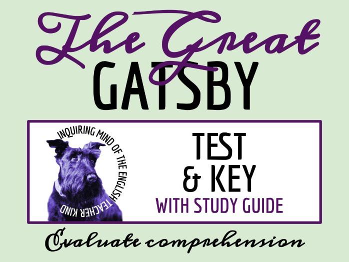 The Great Gatsby Test, Answer Key, Study Guide, and Essay Rubric | Final Exam
