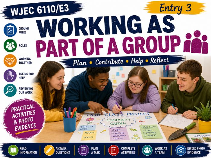WJEC Entry 3 Working as Part of a Group Workbook | 6110/E3