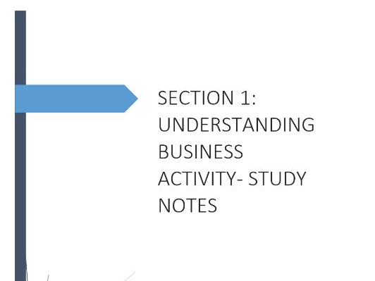 FULL NOTES - UNDERSTANDING BUSINESS ACTIVITY