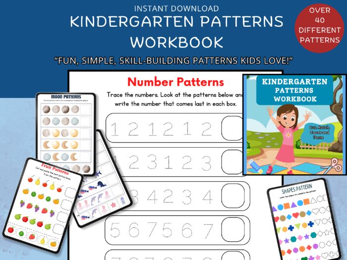 Kindergarten Patterns Workbook – Cut, Paste & Complete Patterns for Early Learners