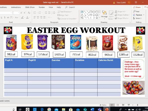 Easter egg fitness workout | Teaching Resources
