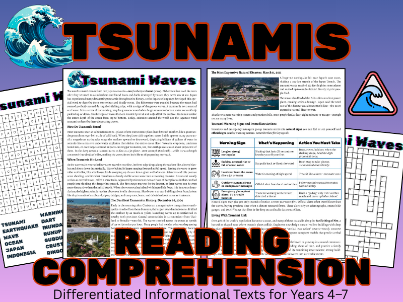 Tsunami Texts & Activities for KS2–KS3