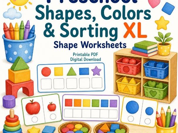 Preschool Shapes, Colors & Sorting XL