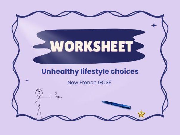 Healthy living choices – French GCSE worksheet