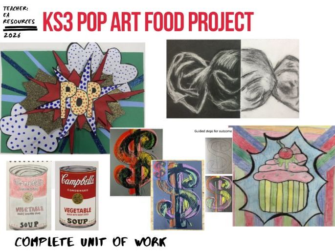 Food Pop Art Project | KS3 Art & Design Unit of Work | Assessment, Homework & Final Piece