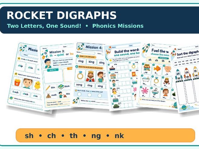 Rocket Digraphs – Two Letters, One Sound! | Phase 3 Phonics| EYFS, Year 1 and Year 2 Catchup