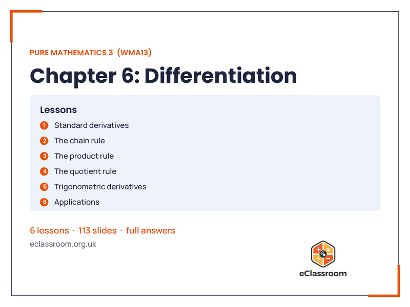 IAL Pure 3 Differentiation lesson slides