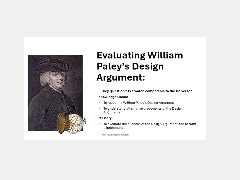 Evaluating The Design Argument GCSE Lesson