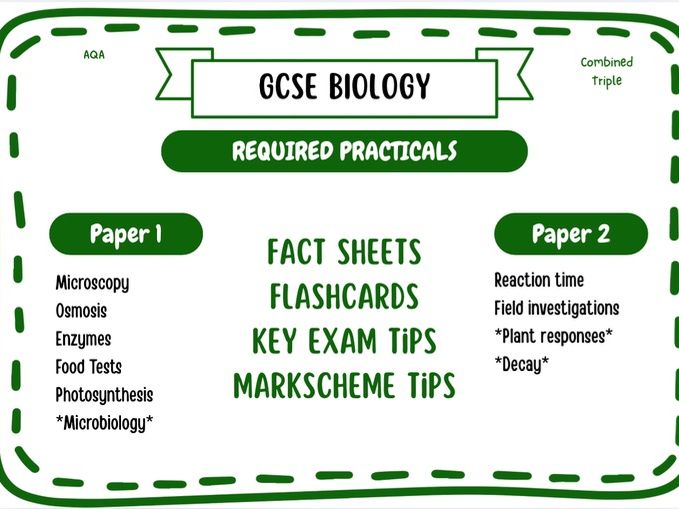 AQA GCSE Biology Required Practicals – Complete Revision (Combined & Triple) | Flashcards + Notes