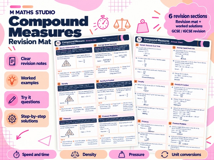 Compound Measures | A3 Revision Mat