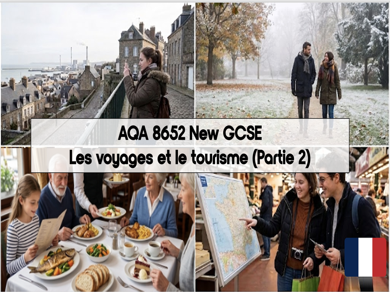 GCSE FRENCH: AQA 8652 New GCSE - Les voyages et le tourisme (PART 2) - AQA New SPEC