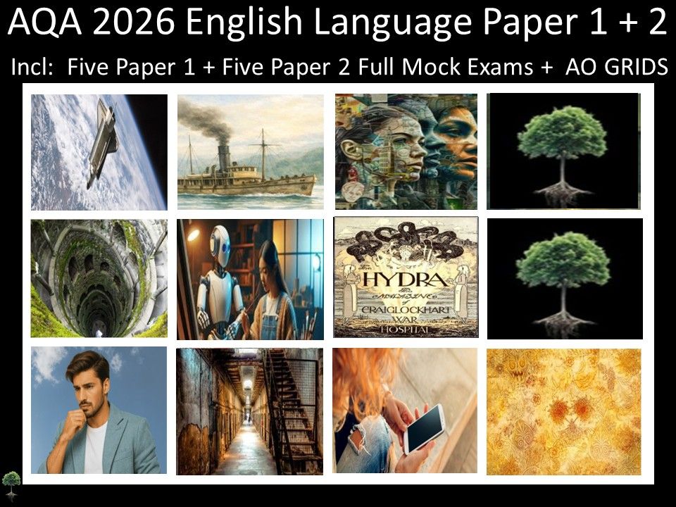 Ten AQA 2026 English Language Paper 1 + 2 Mocks | AO GRIDS