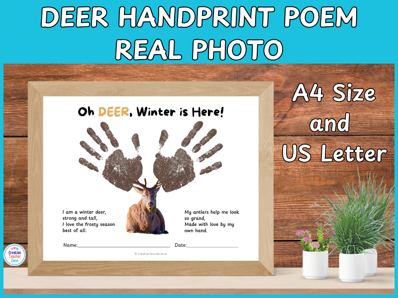Deer Handprint Poem | Winter Keepsake Cratf