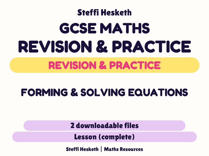 GCSE Maths Forming and Solving equations