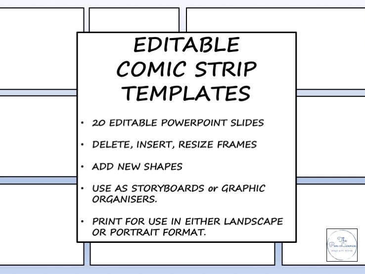 Editable Comic Strip Templates