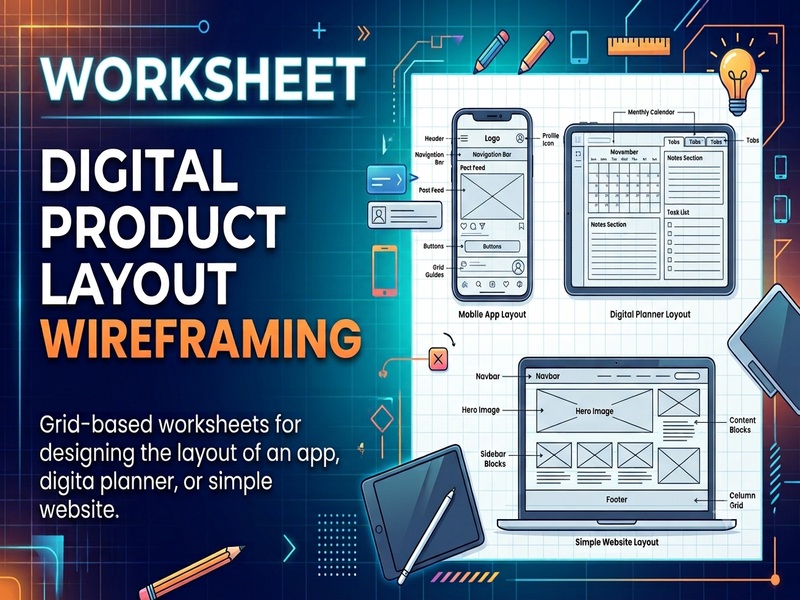 Digital Product Layout Wireframing