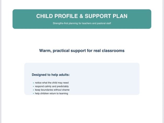 Child Profile and Support Plan