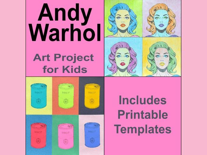 Andy Warhol Pop Art Project for Kids, Printable Templates, No-Prep Art Activity