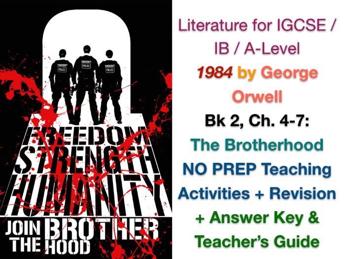 George Orwell - 1984 - Book 2, Ch. 5-7: The Brotherhood (IGCSE WORKSHEETS + ANSWERS)