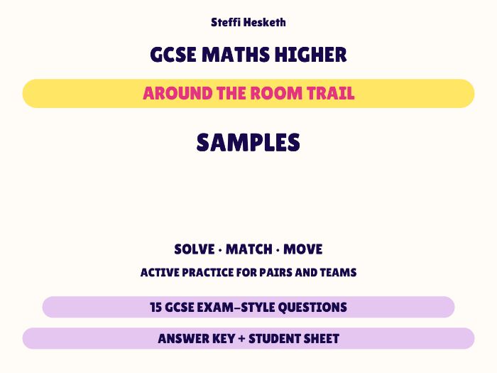 GCSE Higher Maths Samples | Around the Room Trail