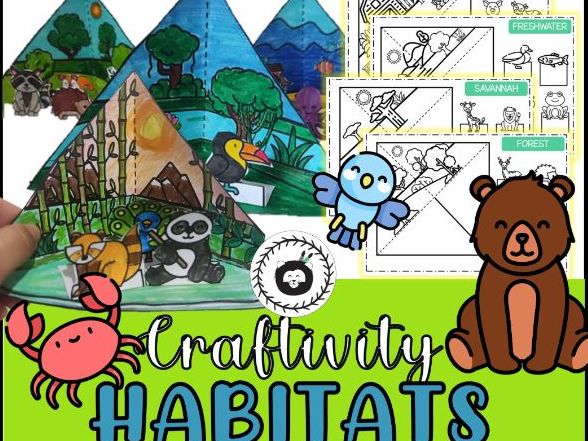 Science Project: Habitat Animal triorama for kids Craft activity diorama