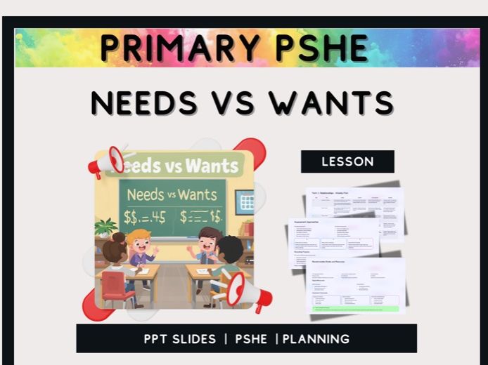 Needs vs. Wants – Primary PSHE and Financial Literacy Lesson  Choices and Budgeting
