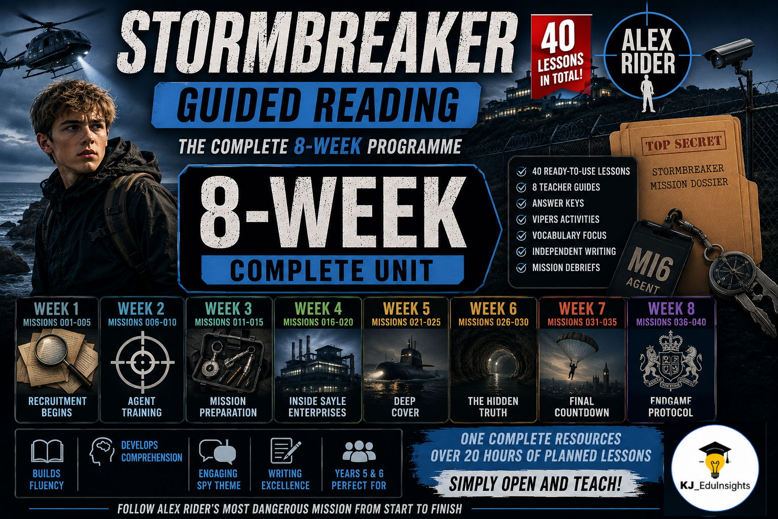 Stormbreaker Guided Reading | Complete 8-Week Guided Reading Unit | Years 5 & 6 | Alex Rider