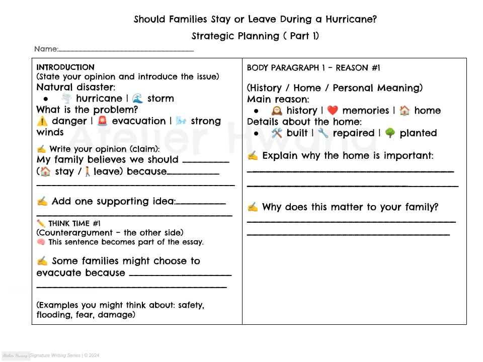 Grade 5 Persuasive Writing | Should Families Stay or Leave During a Hurricane? (Module 3)
